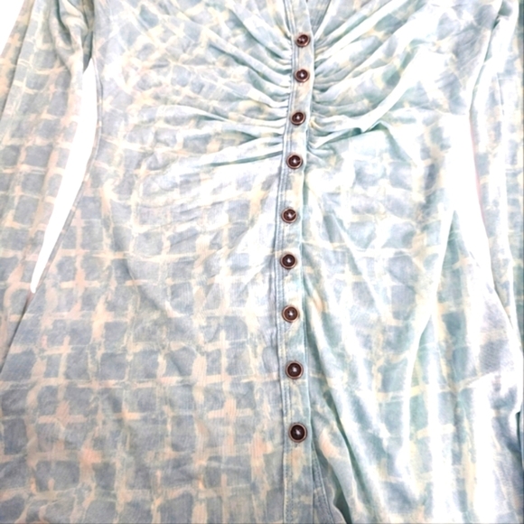 Free People Sheer Micromesh Button Blouse..Size M - Picture 5 of 7